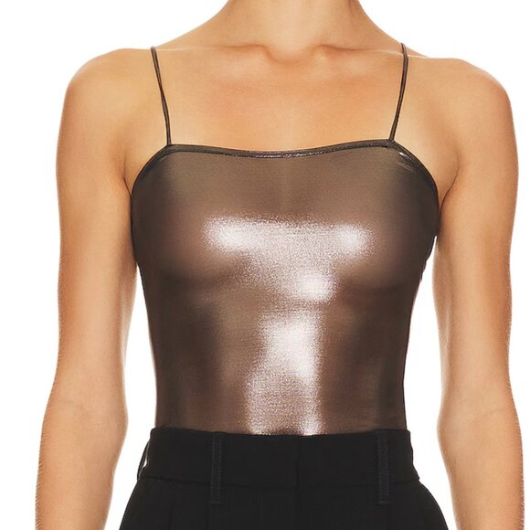Metallic Sheer Mesh Camisole – Gunmetal Bronze – Like New - Picture 2 of 2